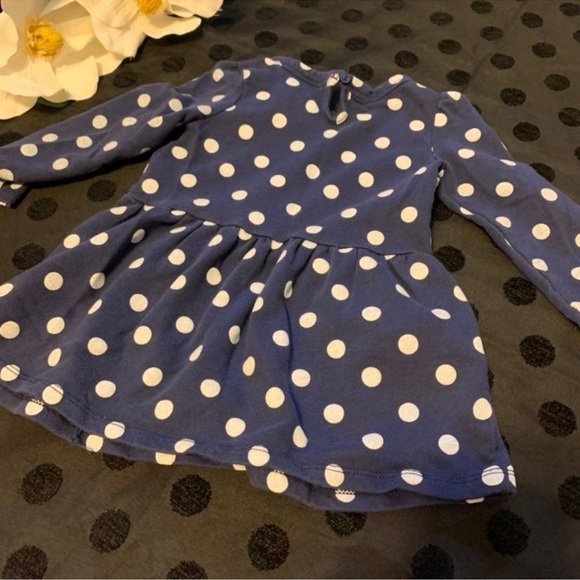 Circo Polka Dot Blue Kids Dress with Flower Accent 2T - Picture 6 of 6